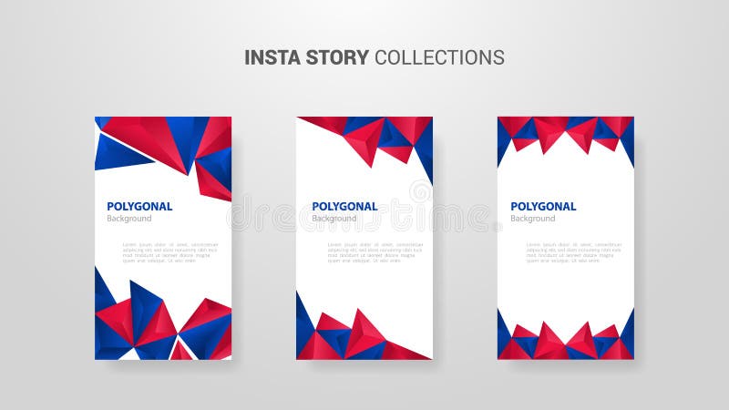 Colección con la sombra poligonal del modelo - vector de la historia del insta de la bandera de la plantilla del sistema de la ba stock de ilustración Colección con la sombra poligonal del modelo - vector de la historia del insta de la bandera de la plantilla del sistema de la ba stock de ilustración