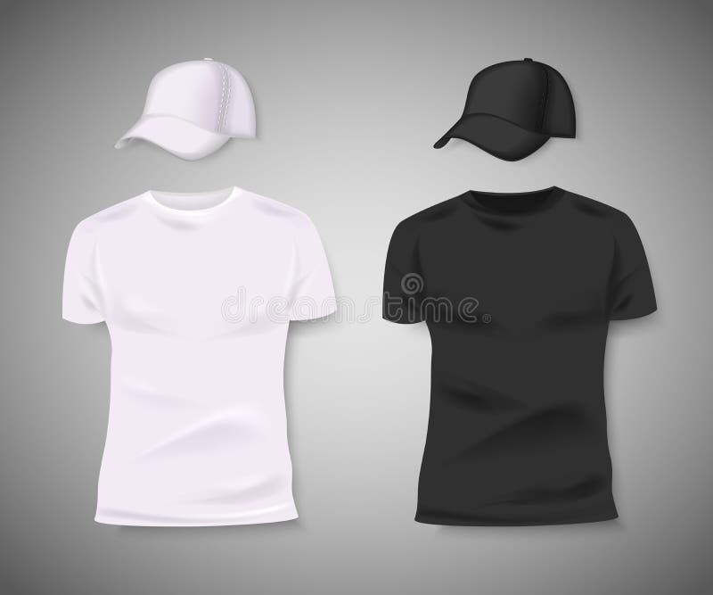 Colección de hombres parte delantera blanco y negro de la camiseta y de la gorra de béisbol Diseño en blanco para la identidad co libre illustration Colección de hombres parte delantera blanco y negro de la camiseta y de la gorra de béisbol Diseño en blanco para la identidad co libre illustration