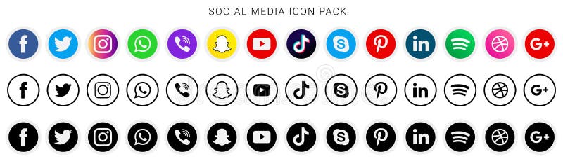 Colección de iconos y logos de medios sociales