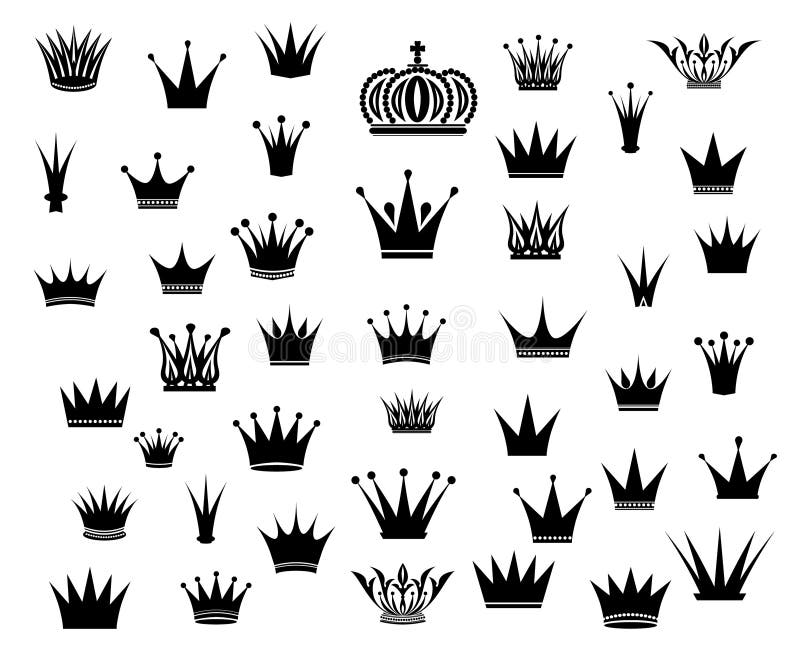 Colección de la silueta de la corona Ilustración del vector Blackwhite stock de ilustración Colección de la silueta de la corona Ilustración del vector Blackwhite stock de ilustración