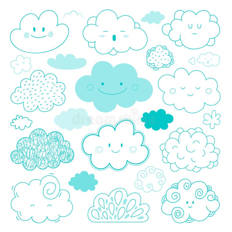 Colección de las nubes de la historieta del vector libre illustration Colección de las nubes de la historieta del vector libre illustration
