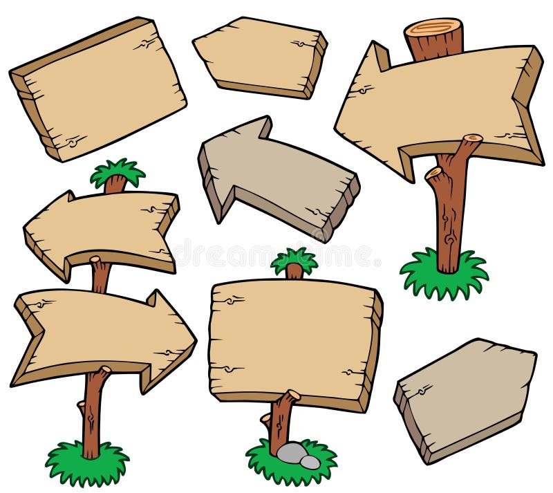 Colección de las tarjetas de madera stock de ilustración