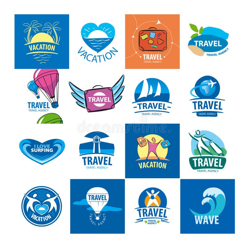 Colección de logotipos del vector para el viaje y el turismo ilustración del vector Colección de logotipos del vector para el viaje y el turismo ilustración del vector