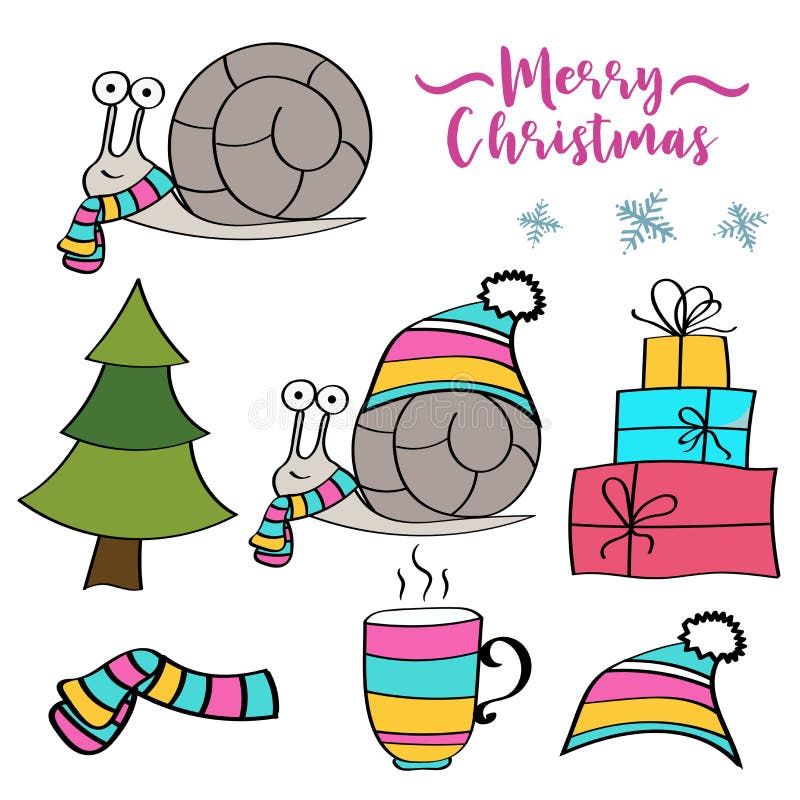 Colección de los artículos de la Navidad stock de ilustración Colección de los artículos de la Navidad stock de ilustración