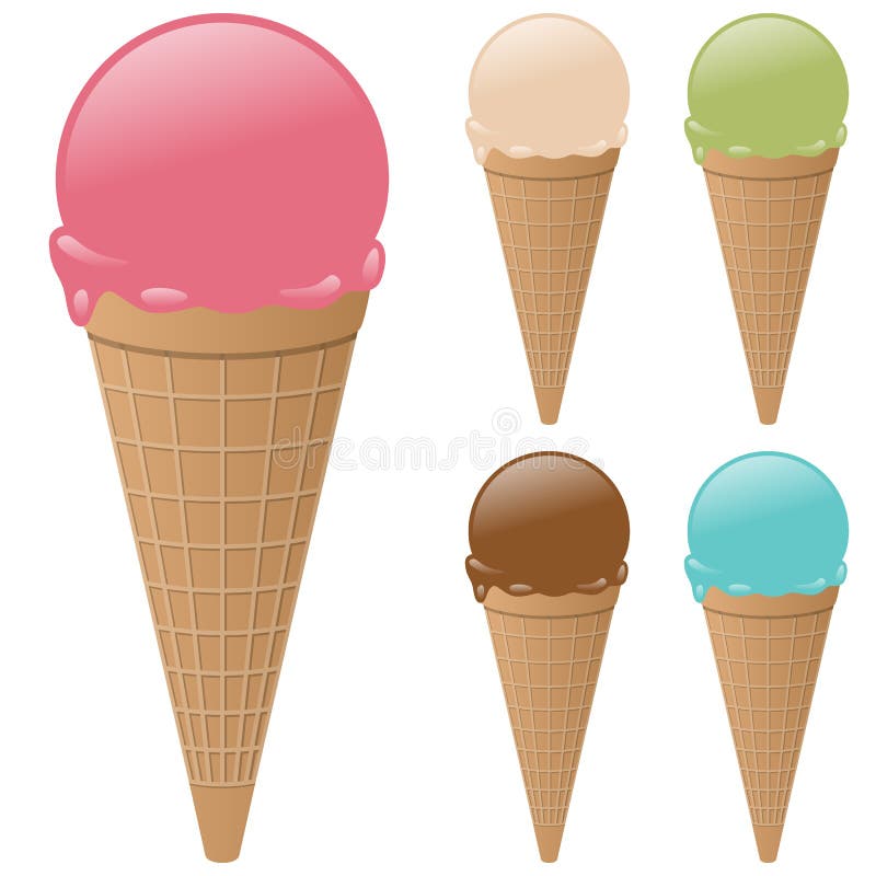 Colección de los conos de helado