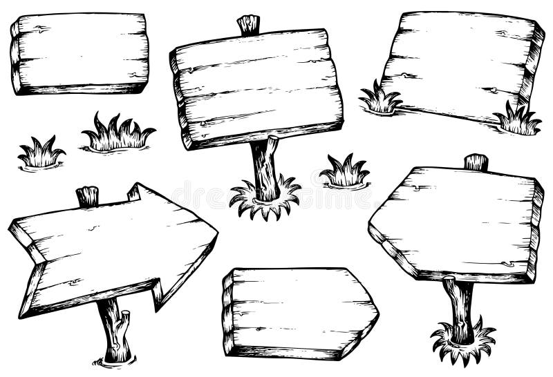 Colección de los gráficos de las tarjetas de madera libre illustration