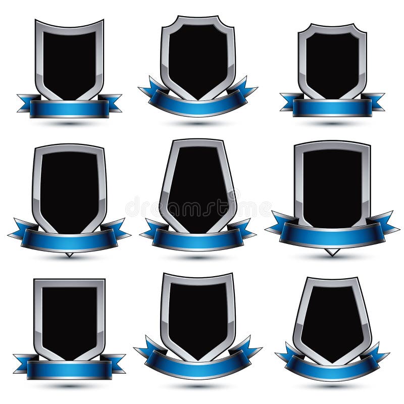 Colección de los iconos atractivos heráldicos negros 3d libre illustration Colección de los iconos atractivos heráldicos negros 3d libre illustration