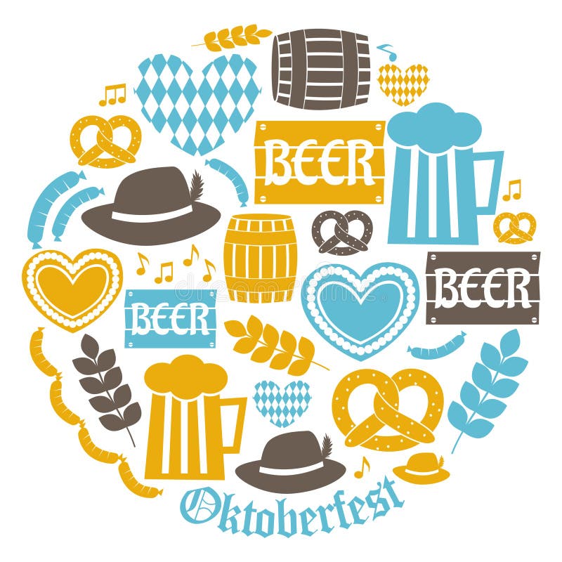 Colección de los iconos de Oktoberfest ilustración del vector Colección de los iconos de Oktoberfest ilustración del vector