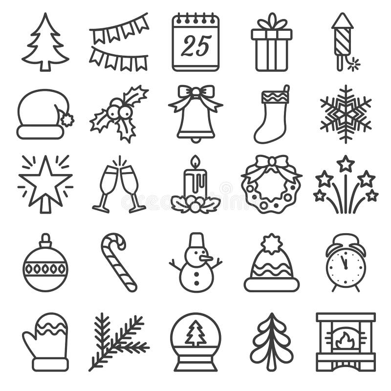 Colección de los iconos de la Navidad del esquema