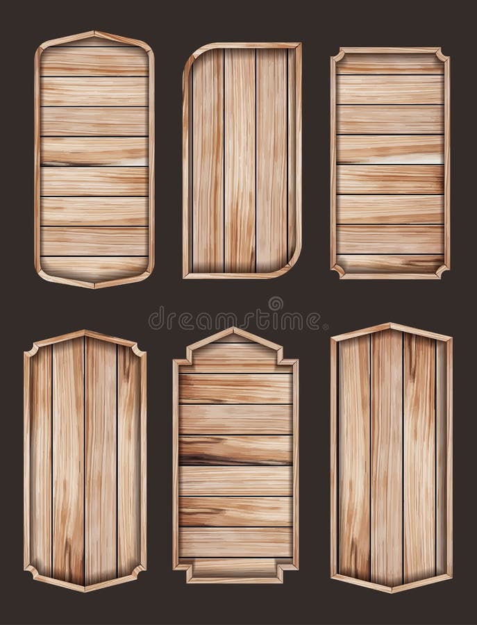 Colección de madera de la etiqueta de las etiquetas engomadas del vector libre illustration