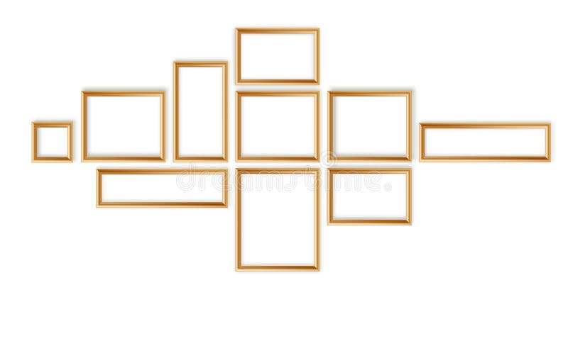Colección de marcos de foto vectorial de madera 3d diseño de marco de imagen vectorial para imagen o texto libre illustration