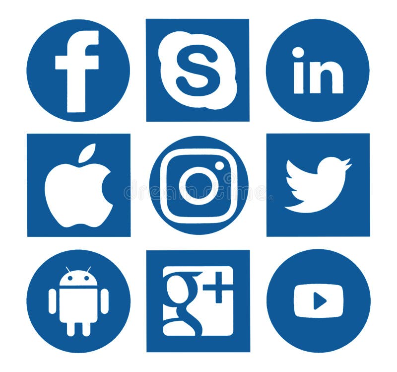 Colección de medios logotipos sociales populares ilustración del vector Colección de medios logotipos sociales populares ilustración del vector