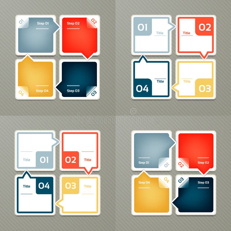 Colección de plantillas de Infographic para el negocio Cuatro pasos que completan un ciclo diagramas Ilustración del vector ilustración del vector Colección de plantillas de Infographic para el negocio Cuatro pasos que completan un ciclo diagramas Ilustración del vector ilustración del vector