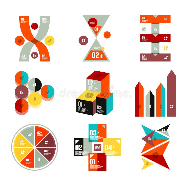 Colección de plantillas infographic coloridas de moda del diagrama libre illustration Colección de plantillas infographic coloridas de moda del diagrama libre illustration