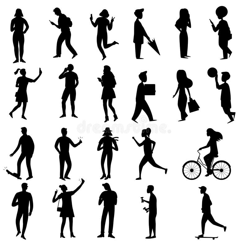 Colección de siluetas de la gente, ejemplo del vector stock de ilustración Colección de siluetas de la gente, ejemplo del vector stock de ilustración