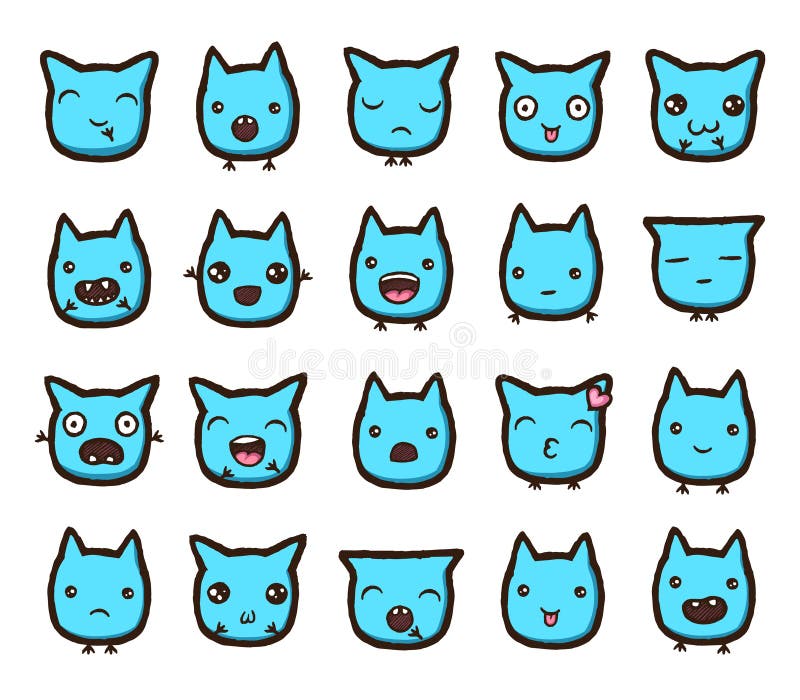 Colección dibujada mano de los emoticons del vector libre illustration Colección dibujada mano de los emoticons del vector libre illustration