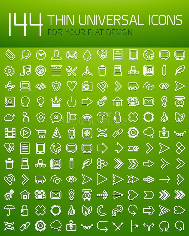 Colección grande de sistema universal fino del icono del web ilustración del vector Colección grande de sistema universal fino del icono del web ilustración del vector