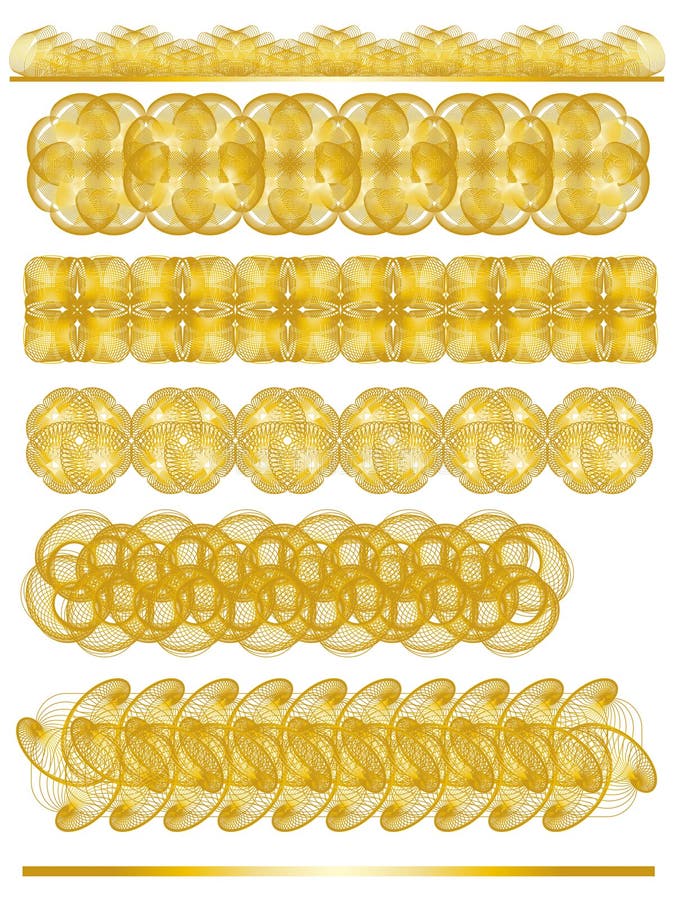 Colección ornamental de oro elegante del ajuste stock de ilustración Colección ornamental de oro elegante del ajuste stock de ilustración