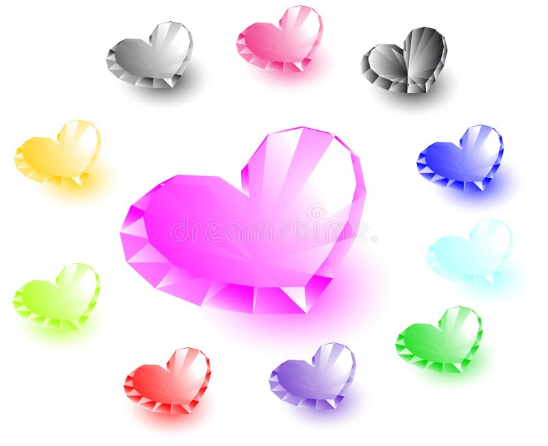 Colectarea diamantelor în formă de inimă royalty free illustration