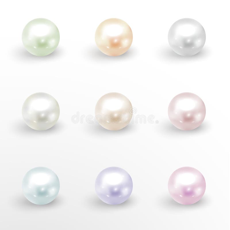 Colectarea perlelor în diferite culori stock illustration