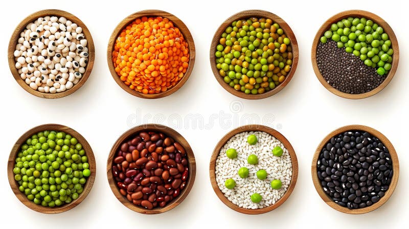Colectarea în substanțe nutritive dense a semințelor boabe cu coajă lemnoasă și leguminoase cu o putere vegetariană a proteinelor royalty free illustration