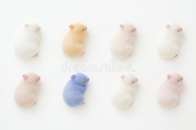 Colecție de hamsteri adorabilă : animale de companie albe și maro care se află și stau izolate pe fond alb perfect pentru banderol stock illustration