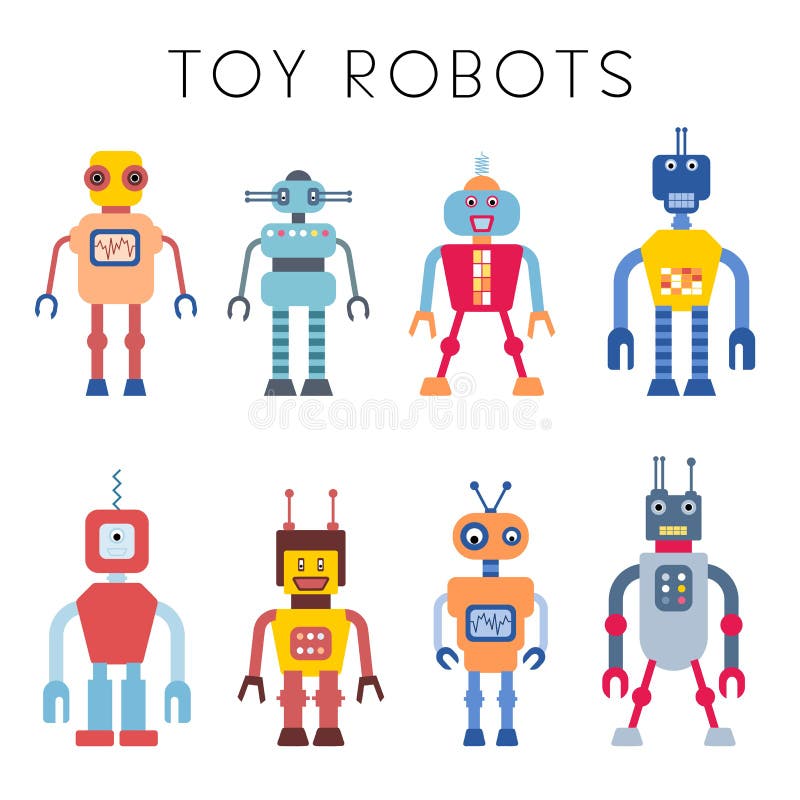Colecție vectorială de roboți vector illustration
