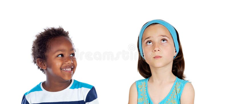 Colegas de classe olhando fotografia de stock