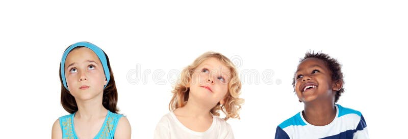 Colegas de classe a olhar para cima fotografia de stock