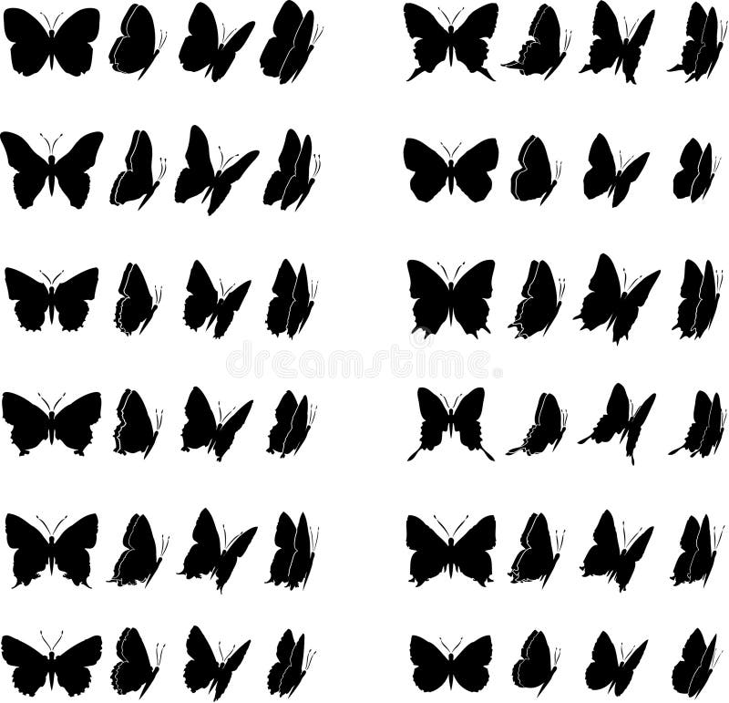 Coleção 2 da borboleta ilustração do vetor Coleção 2 da borboleta ilustração do vetor