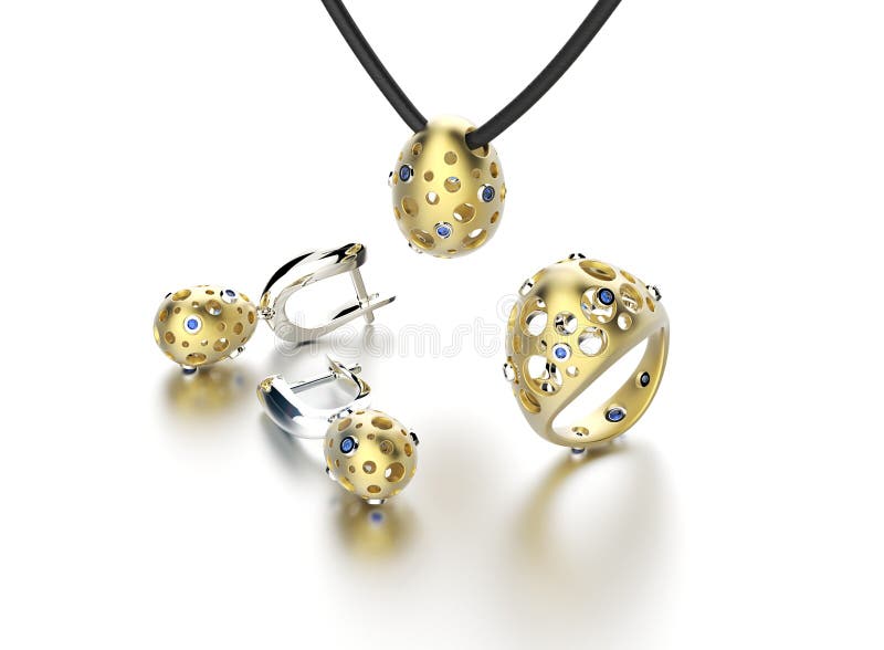 Coleção com anel e brinco com diamante Backgrou da joia ilustração royalty free Coleção com anel e brinco com diamante Backgrou da joia ilustração royalty free