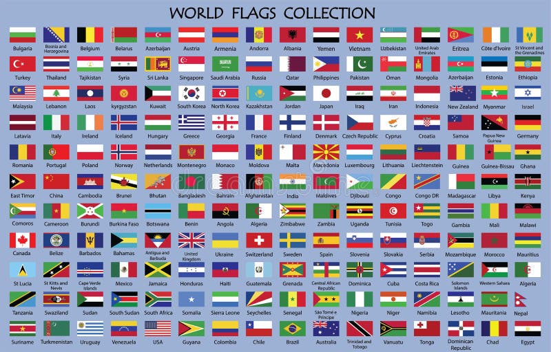 Coleção da bandeira do mundo ilustração do vetor Coleção da bandeira do mundo ilustração do vetor