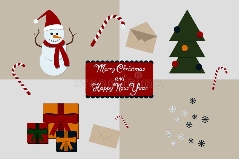 Coleção da decoração do Natal do projeto caligráfico ilustração stock Coleção da decoração do Natal do projeto caligráfico ilustração stock