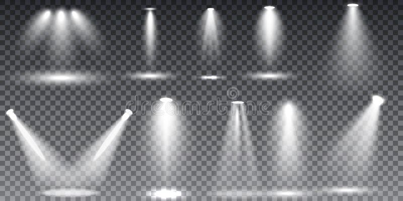 Coleção da iluminação da cena, efeitos transparentes ilustração stock Coleção da iluminação da cena, efeitos transparentes ilustração stock