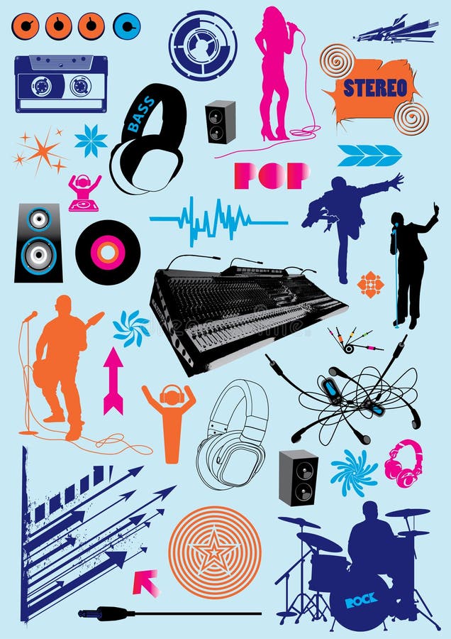 Coleção de Música ilustração royalty free