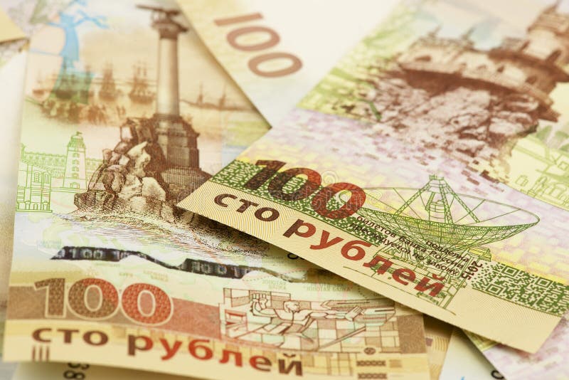 Collection of one hundred Russian rubles memorial banknotes with Crimea symbolics. Special banknote edition dedicated to incorporation of the Crimea region into Russian Federation. Collection of one hundred Russian rubles memorial banknotes with Crimea symbolics. Special banknote edition dedicated to incorporation of the Crimea region into Russian Federation.