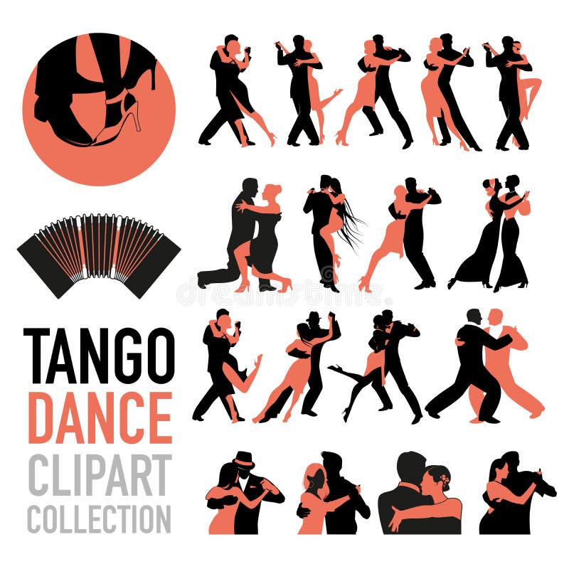 Coleção de Clipart Tango Conjunto de casais de dançarinos tango isolados em fundo branco ilustração do vetor Coleção de Clipart Tango Conjunto de casais de dançarinos tango isolados em fundo branco ilustração do vetor