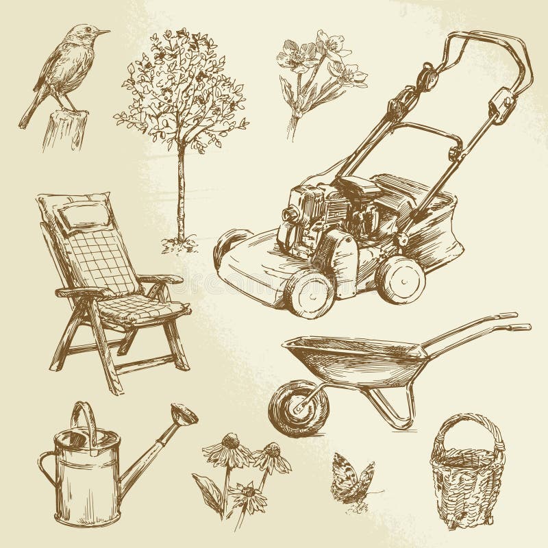 Coleção de jardinagem ilustração do vetor