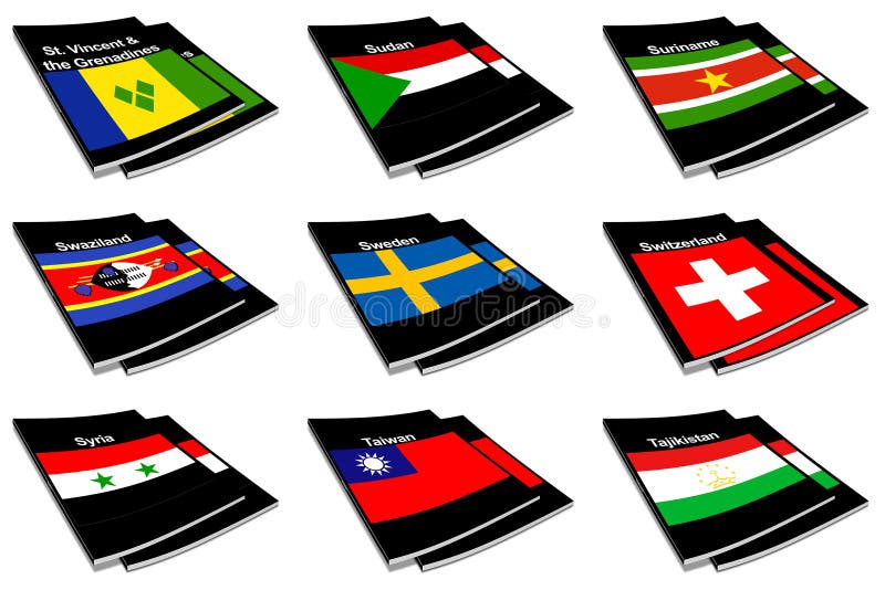 Coleção de livro 27 da bandeira do mundo ilustração stock Coleção de livro 27 da bandeira do mundo ilustração stock
