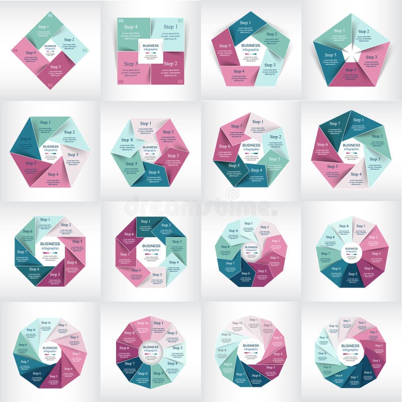 Coleção de moldes de Infographic para o negócio ilustração do vetor Coleção de moldes de Infographic para o negócio ilustração do vetor