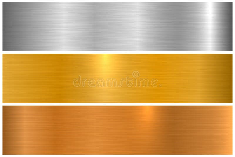 Coleção de texturas metálicas coloridas brilhantes Bandeiras lustradas brilhantes do metal ilustração royalty free Coleção de texturas metálicas coloridas brilhantes Bandeiras lustradas brilhantes do metal ilustração royalty free