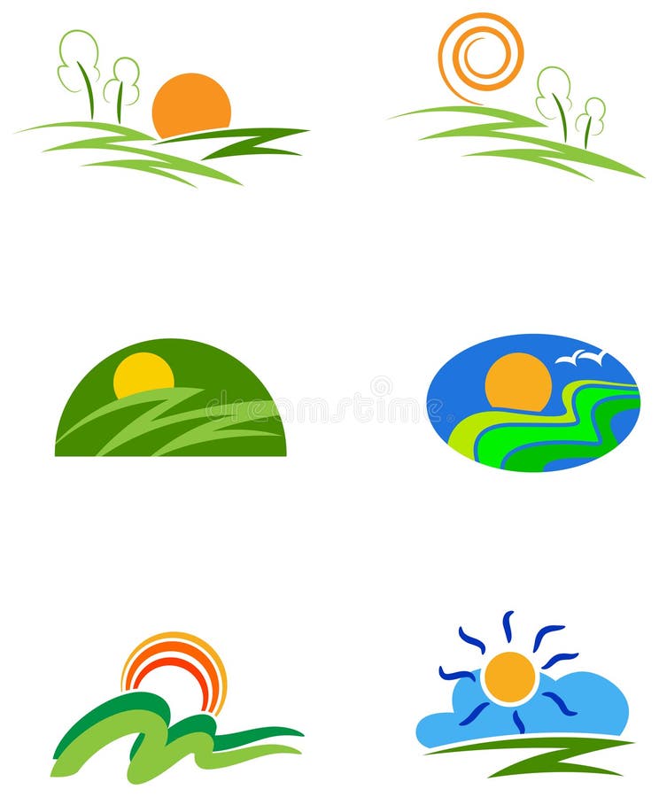 coleção de ícones da natureza ilustração do vetor coleção de ícones da natureza ilustração do vetor