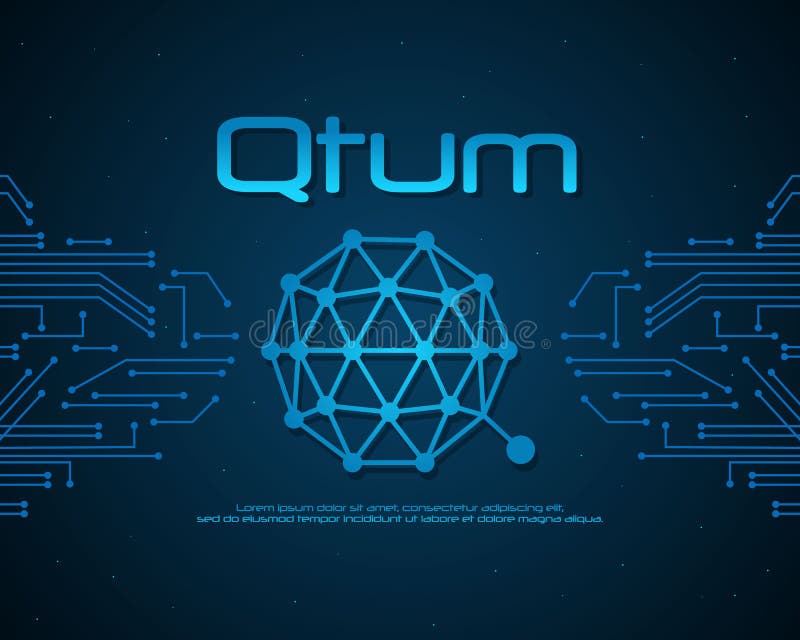 Coleção de estilos de fundo Qtum Bitcoin ilustração stock