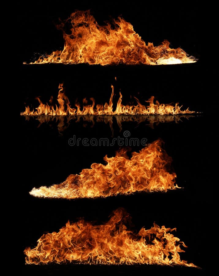 High resolution fire flames on black background. High resolution fire flames on black background