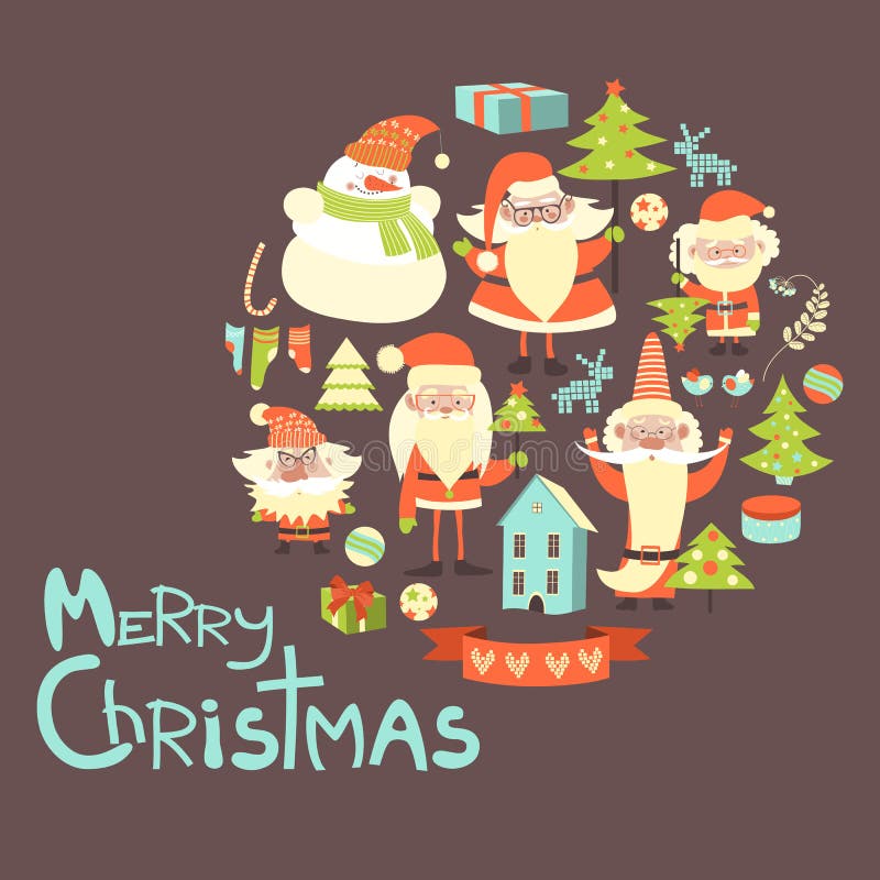 Coleção do vetor de artigos do Natal ilustração stock Coleção do vetor de artigos do Natal ilustração stock