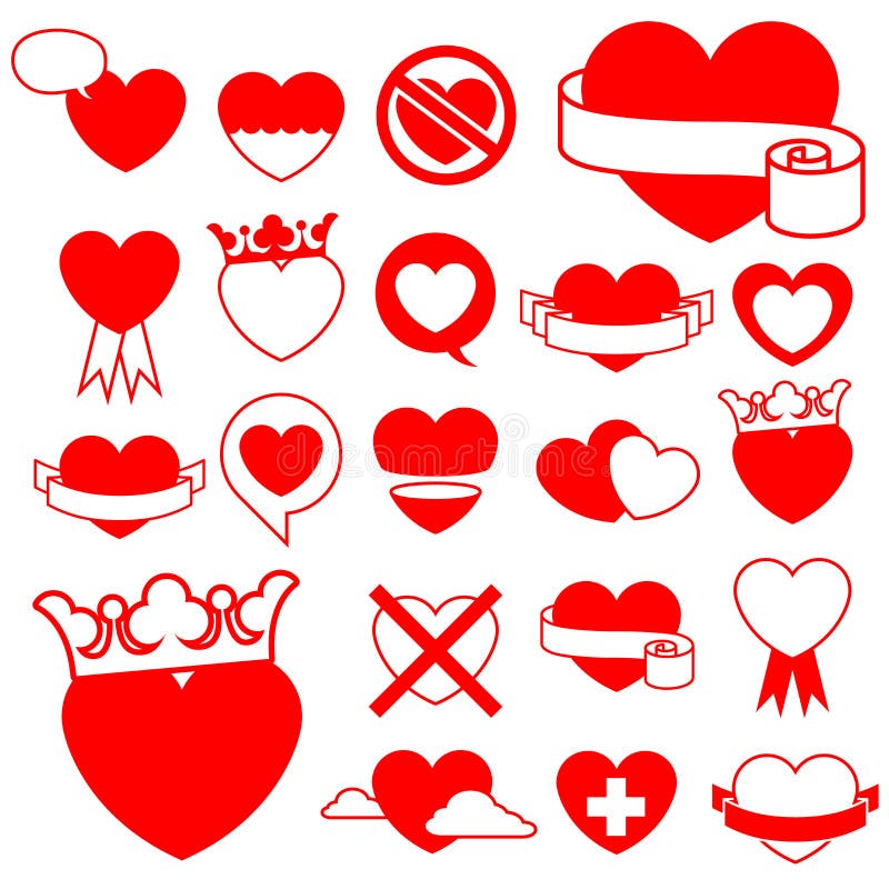 Heart icon/illustration collection - design elements. Heart icon/illustration collection - design elements