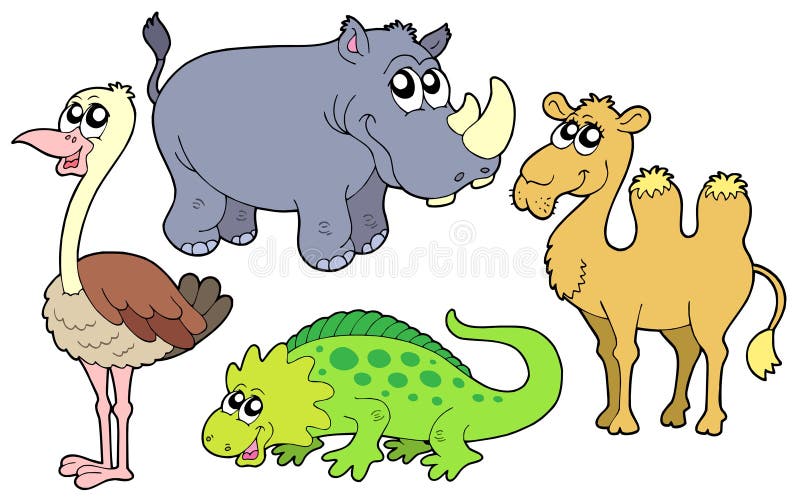 Coleção dos animais do jardim zoológico ilustração do vetor Coleção dos animais do jardim zoológico ilustração do vetor