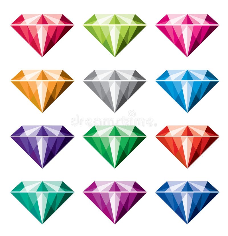 Coleção dos diamantes ilustração do vetor Coleção dos diamantes ilustração do vetor