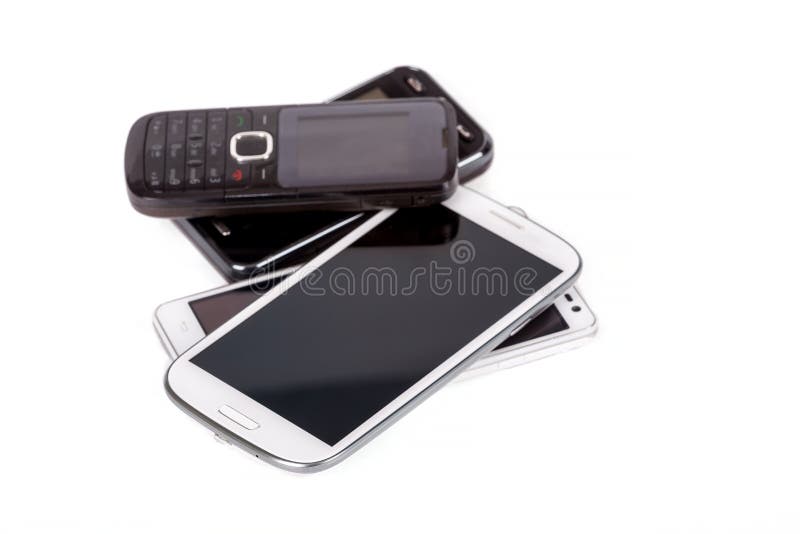Coleção dos telefones celulares foto de stock royalty free Coleção dos telefones celulares foto de stock royalty free