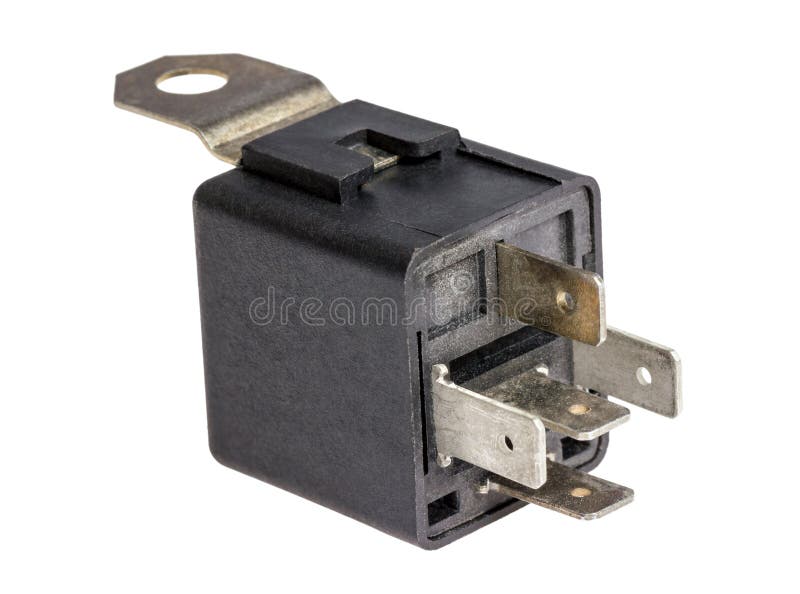 Coleção eletrônica - interruptor eletromagnético do relé do carro fotografia de stock royalty free Coleção eletrônica - interruptor eletromagnético do relé do carro fotografia de stock royalty free